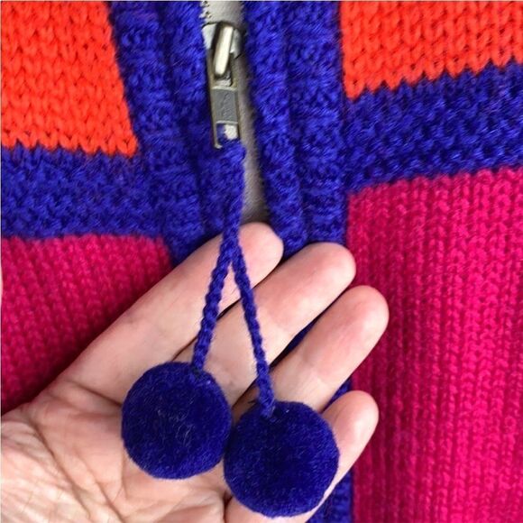 REGATTA SPORT Wool Zip Front Color-block Sweater Cardigan Knit Jacket size L - Picture 7 of 11